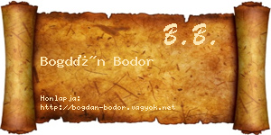 Bogdán Bodor névjegykártya